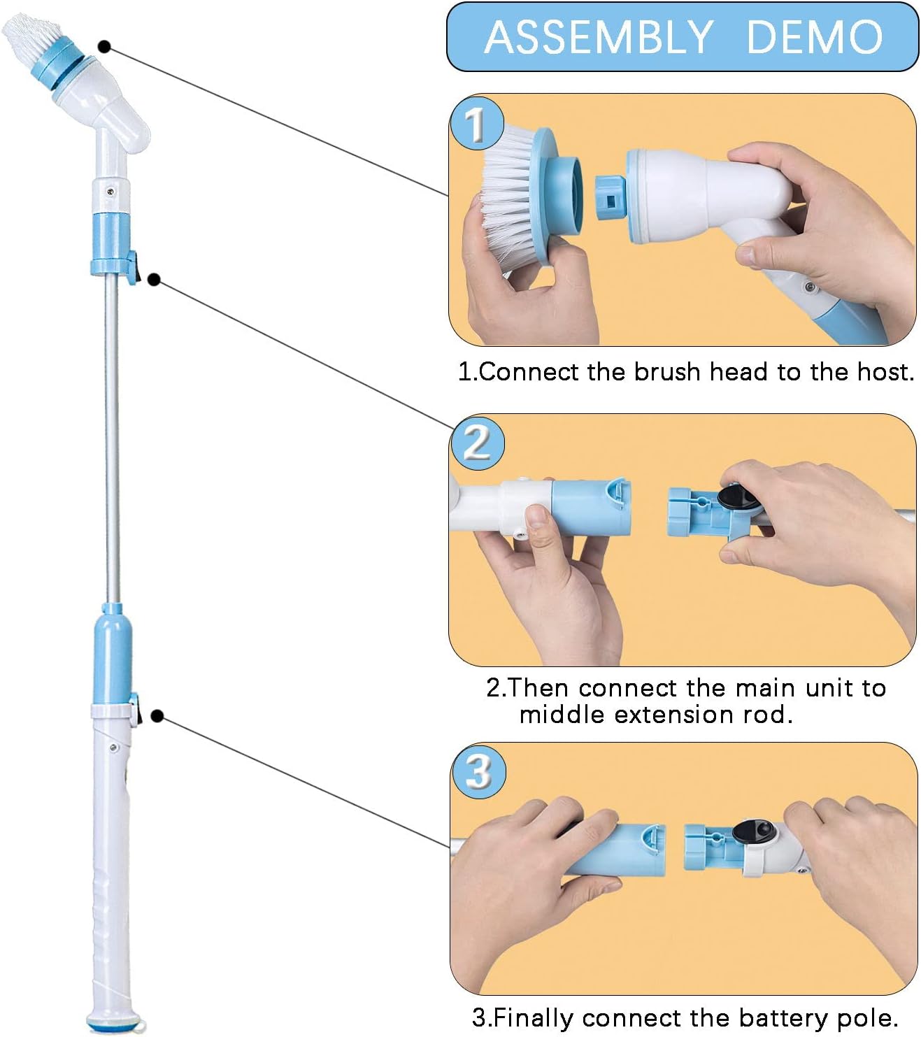 3 in 1 Electric Spin Scrubber Machine