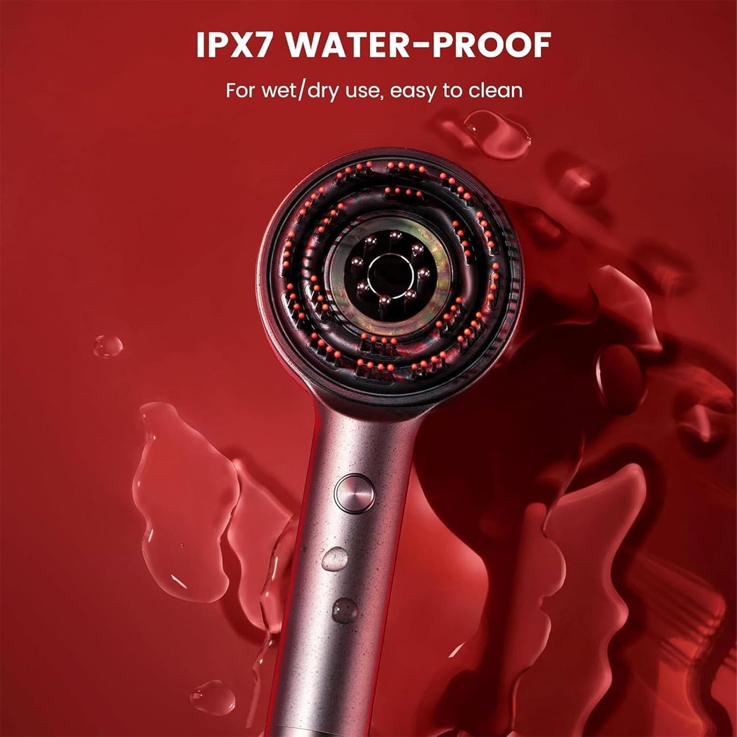 Forubar Scalp Rosemary Oil Massaging Brush - Red Light Therapy for Hair IPX7 Waterproof, Portable Oil Applicator