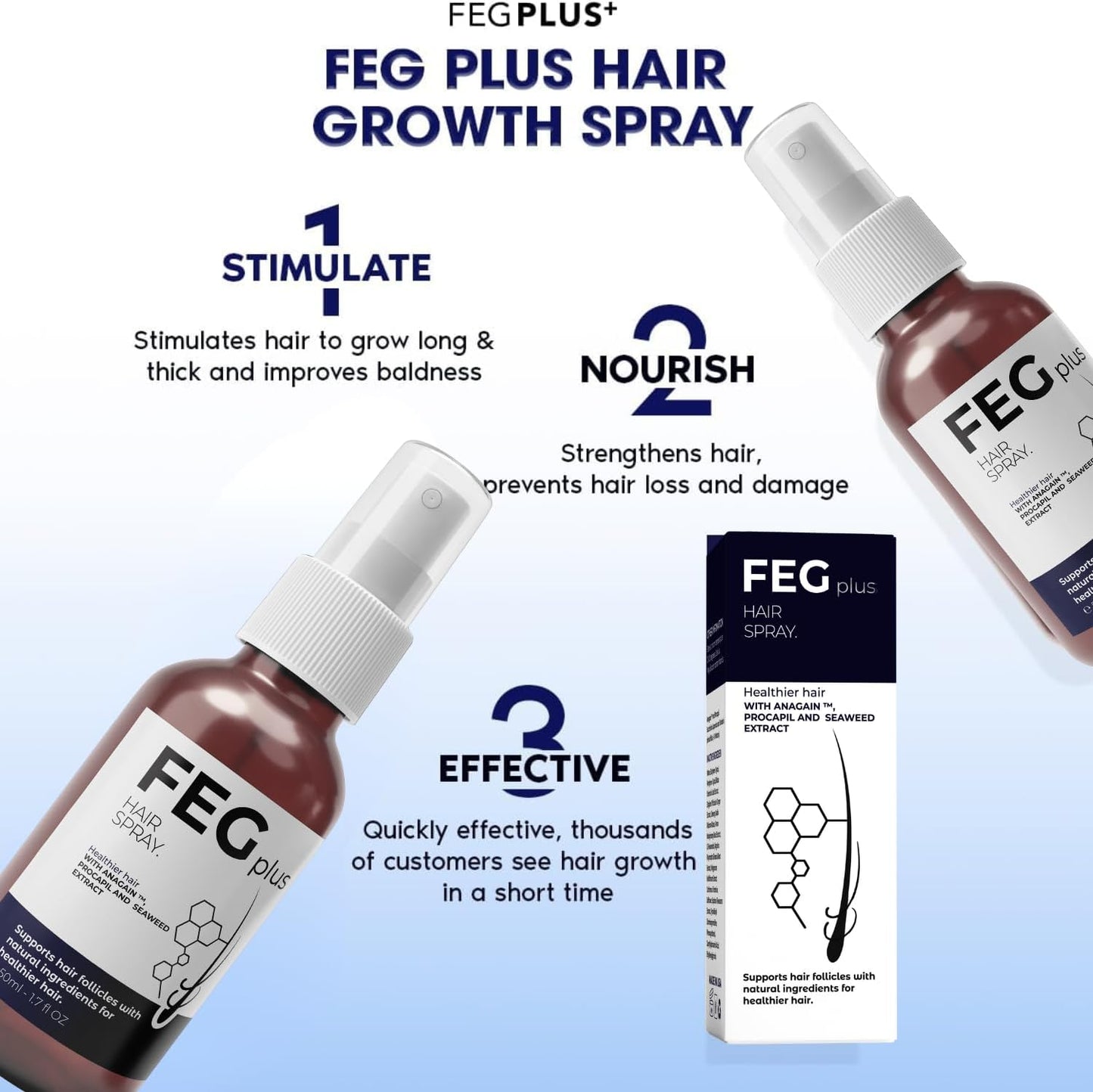 FEG PLUS Organic Hair Growth Treatment Oil 50ml