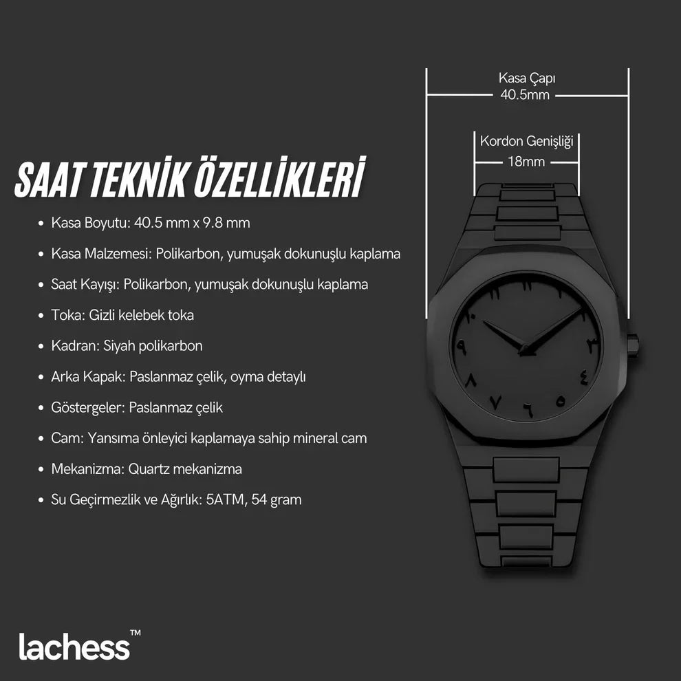 Stylish Luxurious Black Arabic Numeral Watch
