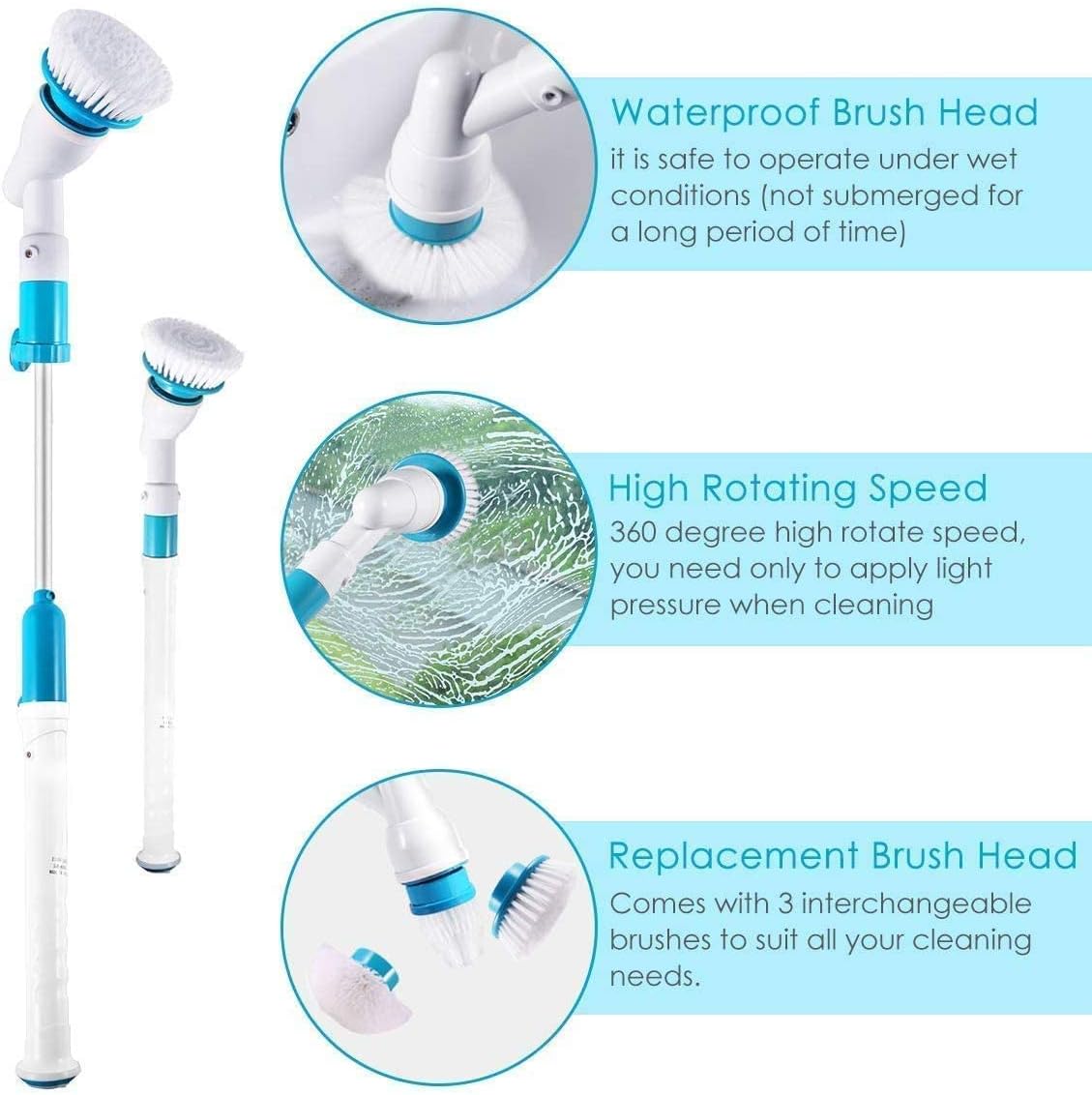 3 in 1 Electric Spin Scrubber Machine