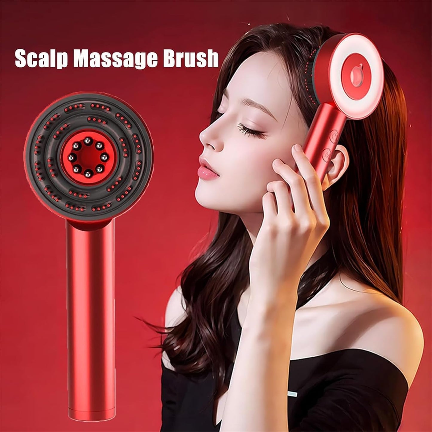 Forubar Scalp Rosemary Oil Massaging Brush - Red Light Therapy for Hair IPX7 Waterproof, Portable Oil Applicator